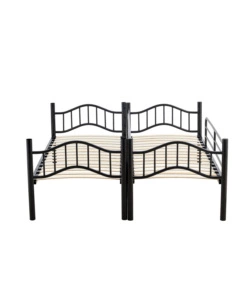 LETTO A CASTELLO BELLAHOME "BERNA"  SCOMPONIBILE IN 2 LETTI SINGOLI IN FERRO NERO 203X83X145,5 CM